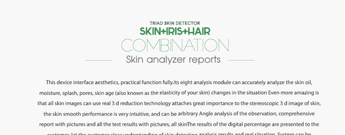 3 in 1 Iriscope+Skin Analyzer+Hair Analyzer,5.0MP High Resolution