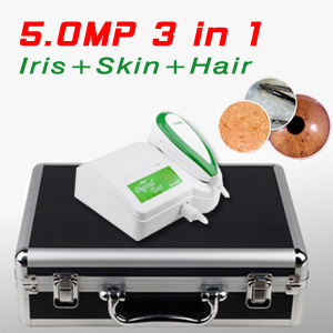 3 in 1 Iriscope+Skin Analyzer+Hair Analyzer,5.0MP High Resolution