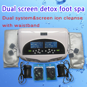 The hottest Dual screen ion detox foot spa(Dual system & screen ion cleanse with waistband)